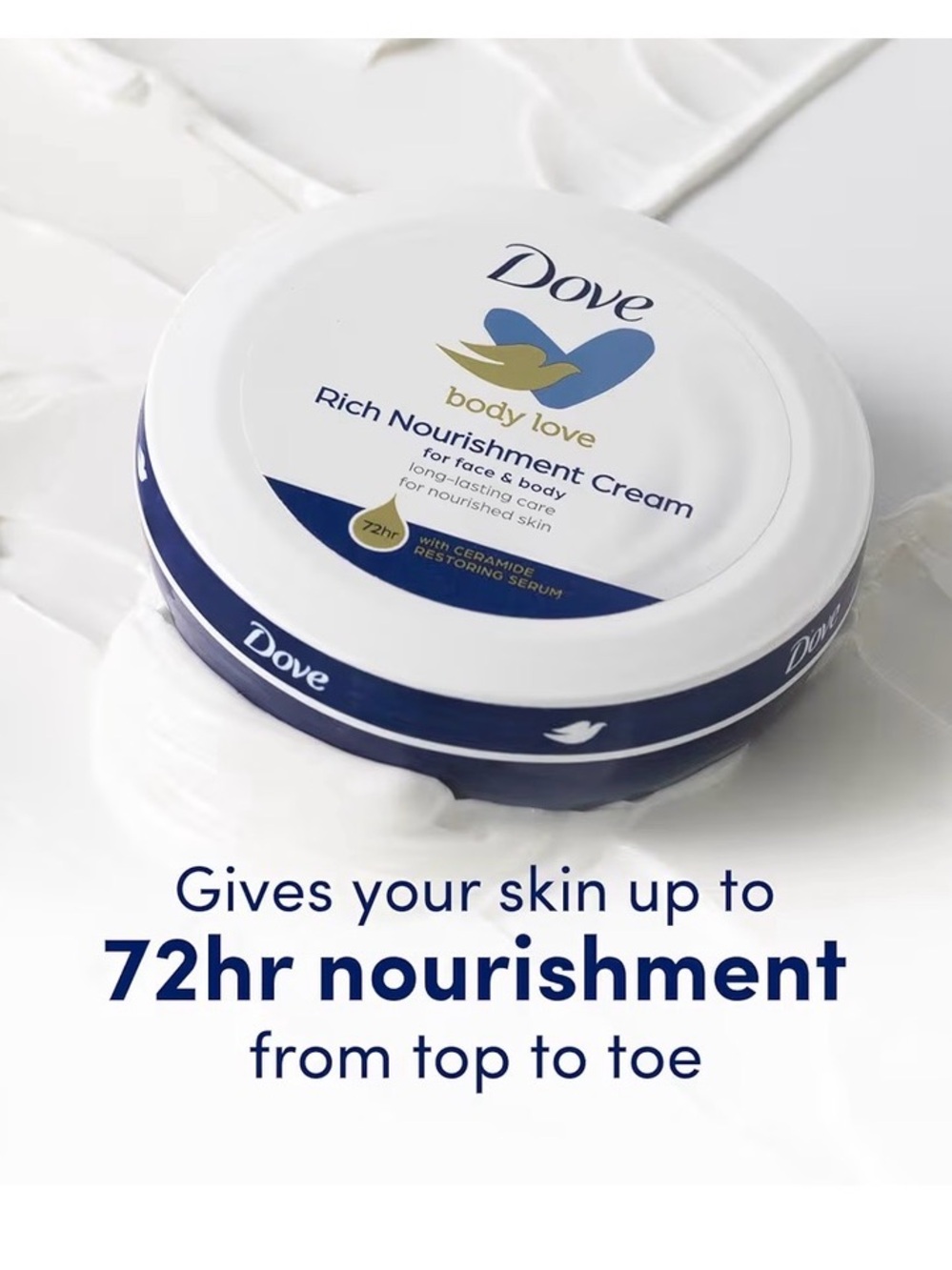Dove Rich Nourishment Cream Face Hand & Body Moisturizer Extra Dry Skin 4 Pack - Picture 3 of 7